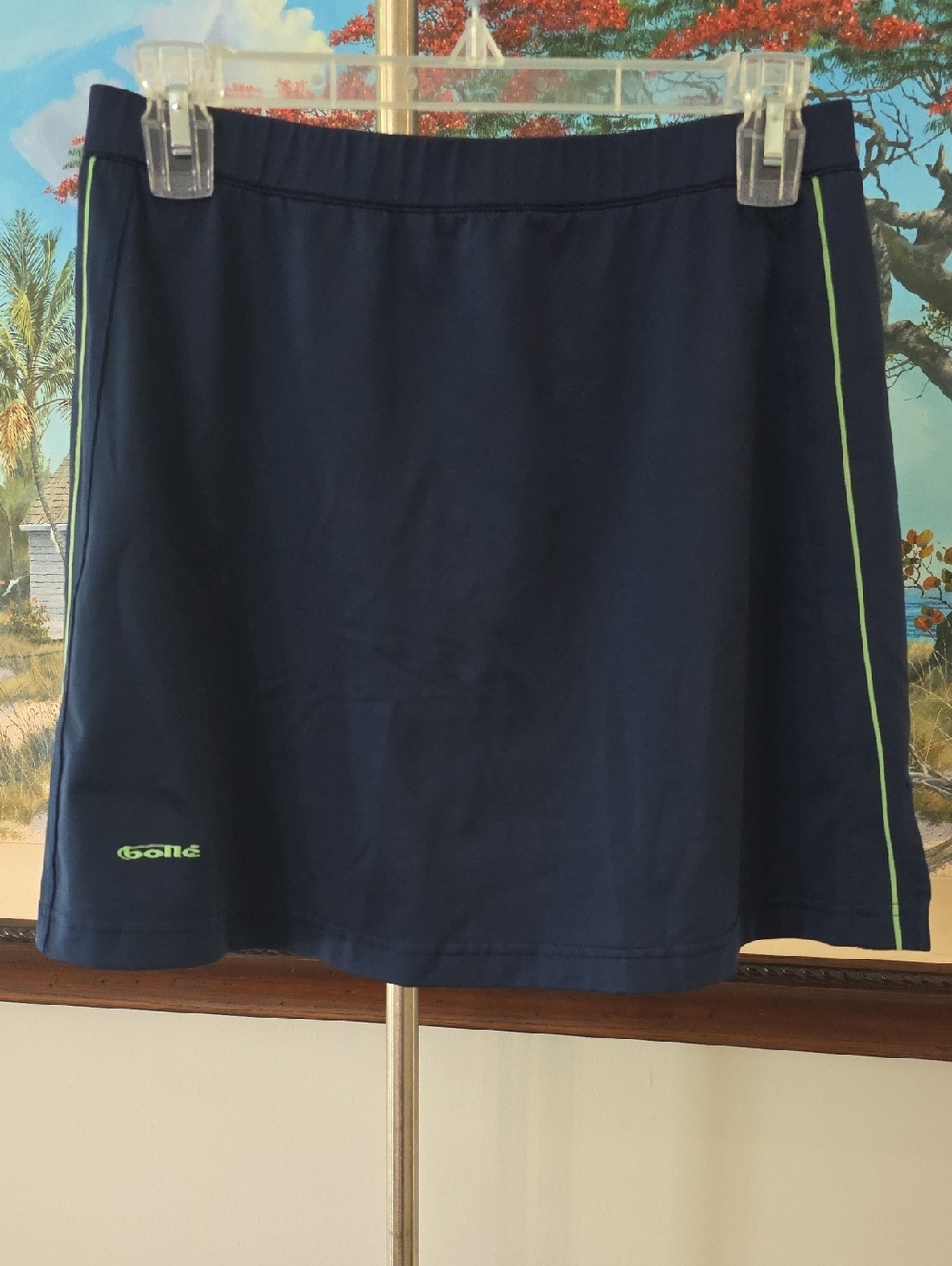 bolle Navy Skater Skirt with Lime Trim